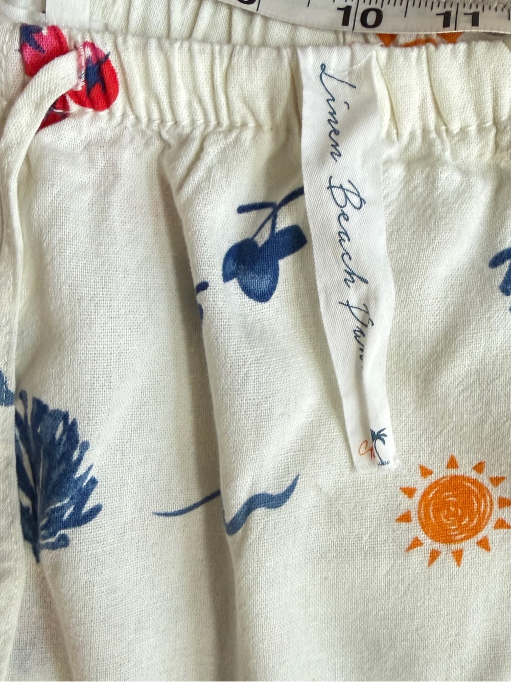 Cali 1850 Women's Linen Pull-On Beach Seaside Print Pants Size M New - Picture 4 of 13